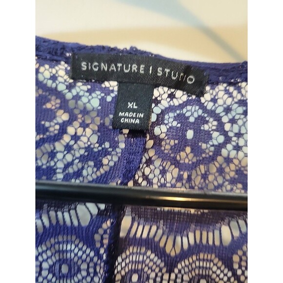 womans Shawl Beautiful Blue Long Length 3 Qtr Sleeves Cover Up - Picture 4 of 4